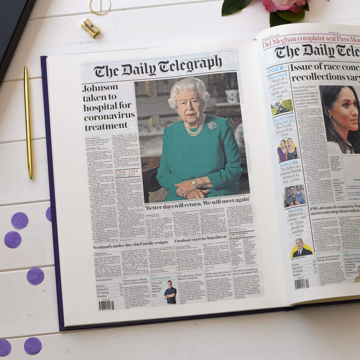 Telegraph Queen Elizabeth Jubilee Newspaper Book - Purple Leatherette
