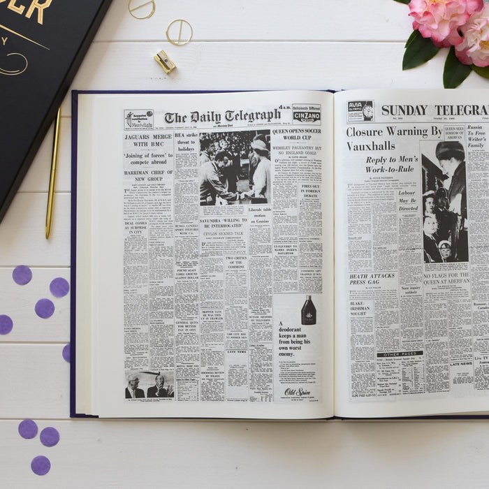 Telegraph Queen Elizabeth Jubilee Newspaper Book - Purple Leatherette