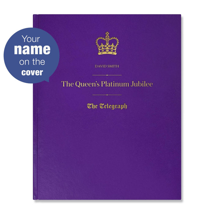 Telegraph Queen Elizabeth Jubilee Newspaper Book - Purple Leatherette