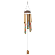 Painted Hibiscus Bamboo Wind Chime