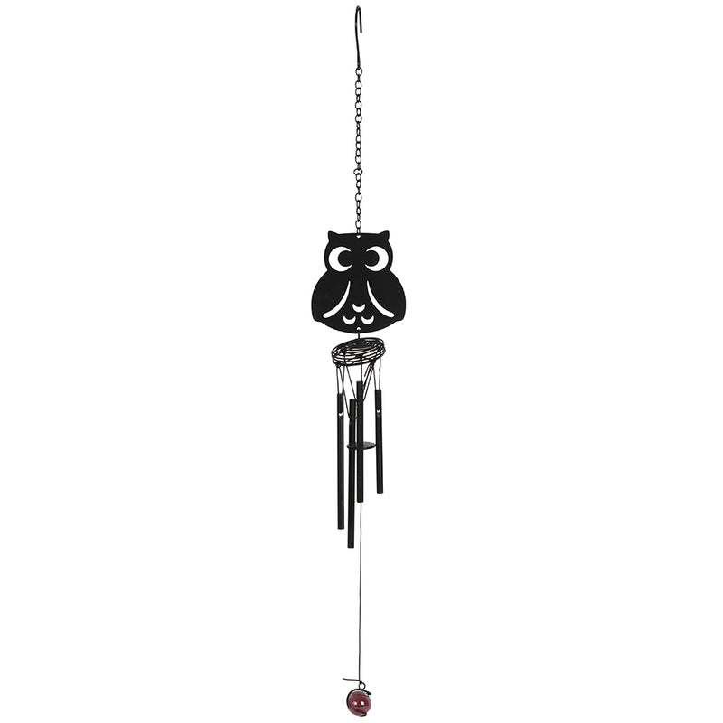 Black Owl Cutout Windchime