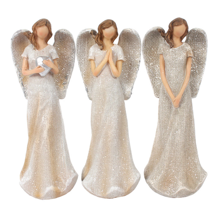 Trio of Small Glitter Angels