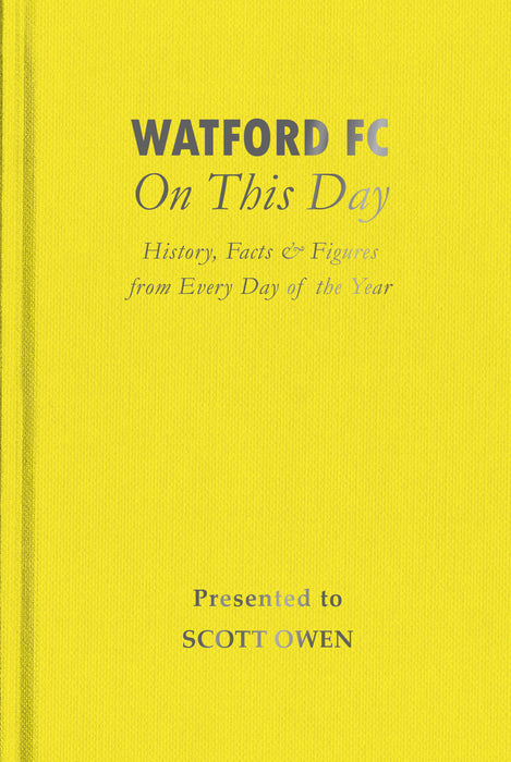 Personalised Watford On This Day Football Book