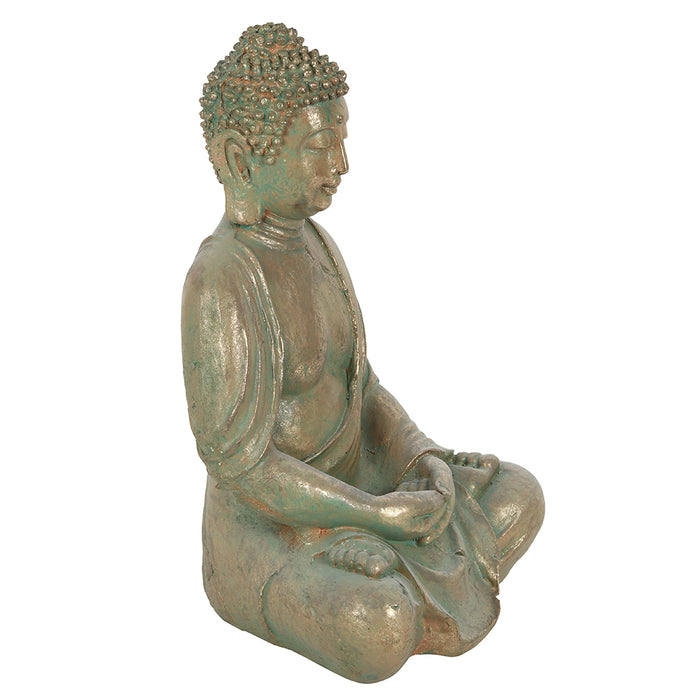 Verdigris Effect 38cm Sitting Garden Buddha